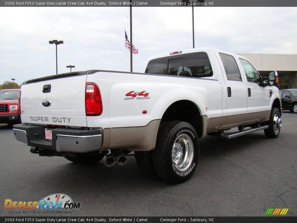 2009 Ford F350 Super Duty Lariat Crew Cab 4x4 Dually Oxford White / Camel Photo #3