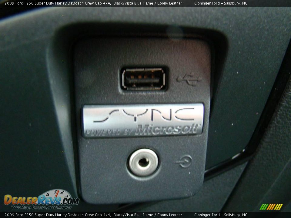 2009 Ford F250 Super Duty Harley Davidson Crew Cab 4x4 Black/Vista Blue Flame / Ebony Leather Photo #36