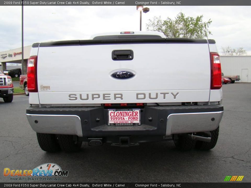 2009 Ford F350 Super Duty Lariat Crew Cab 4x4 Dually Oxford White / Camel Photo #4
