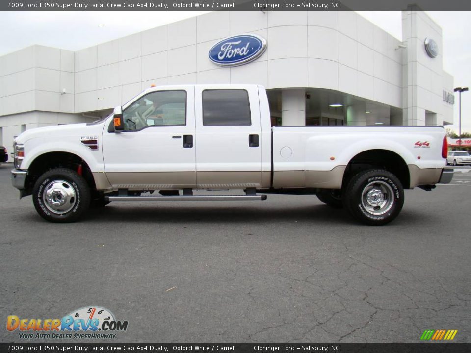 2009 Ford F350 Super Duty Lariat Crew Cab 4x4 Dually Oxford White / Camel Photo #5