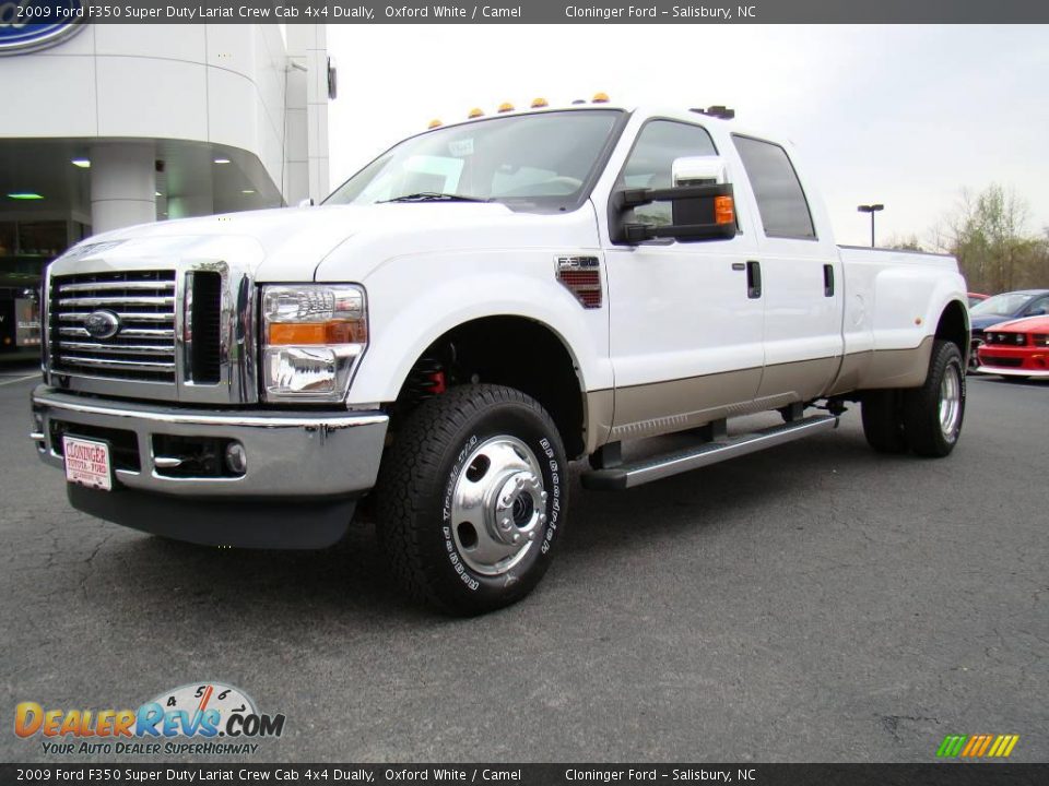 2009 Ford F350 Super Duty Lariat Crew Cab 4x4 Dually Oxford White / Camel Photo #6