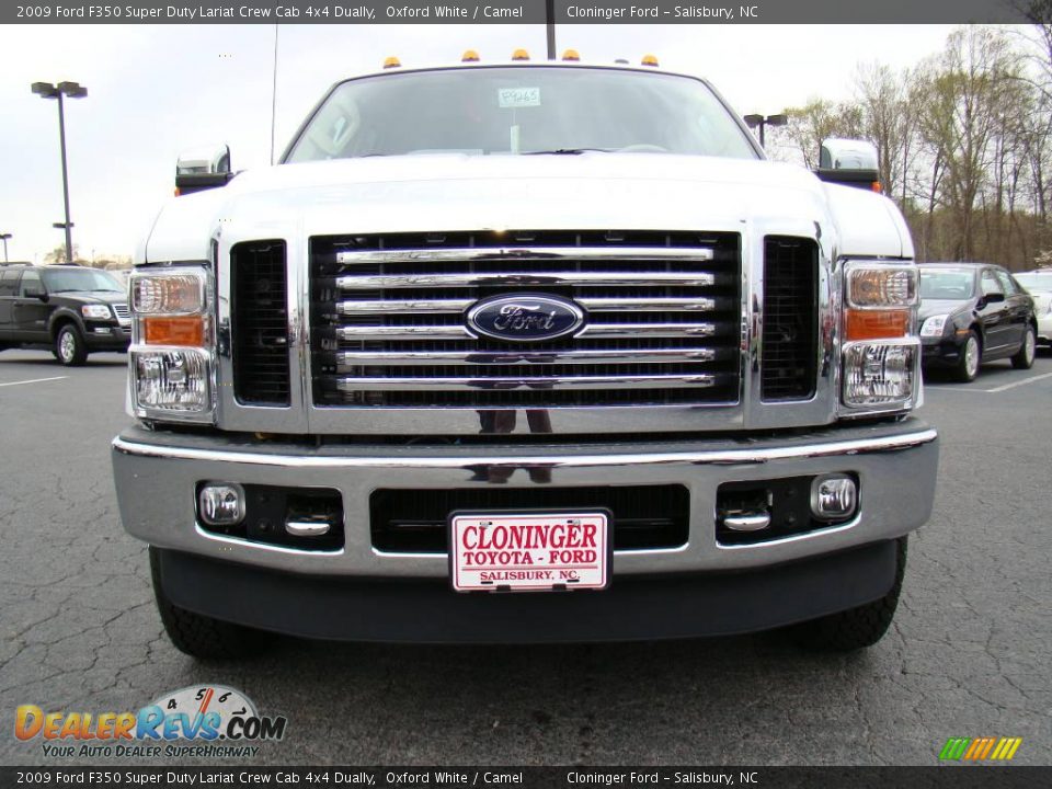 2009 Ford F350 Super Duty Lariat Crew Cab 4x4 Dually Oxford White / Camel Photo #7