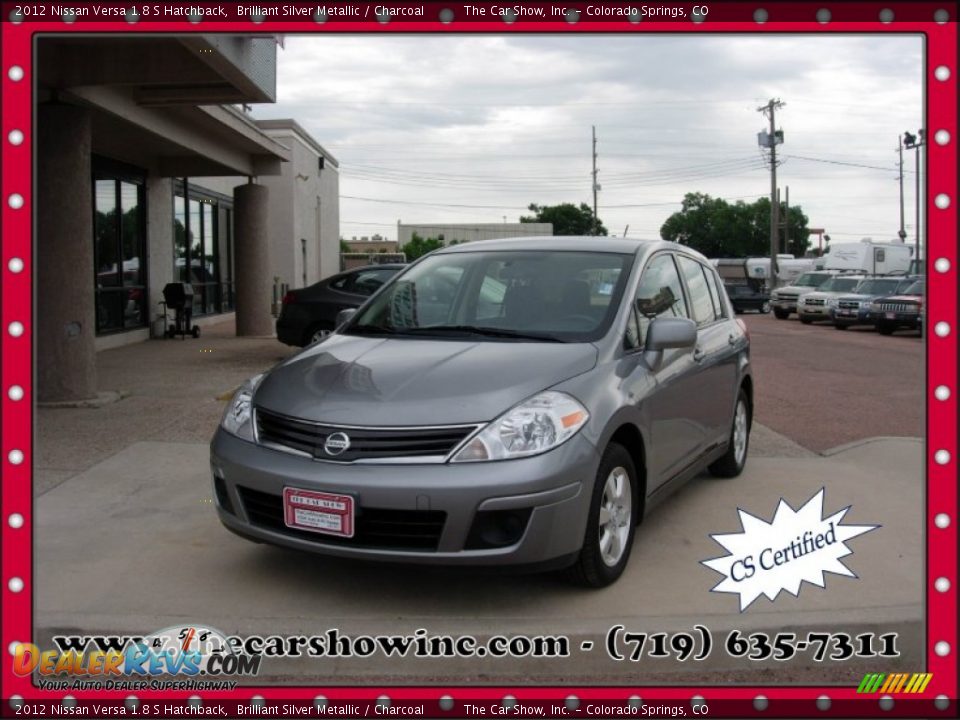 2012 Nissan Versa 1.8 S Hatchback Brilliant Silver Metallic / Charcoal Photo #1