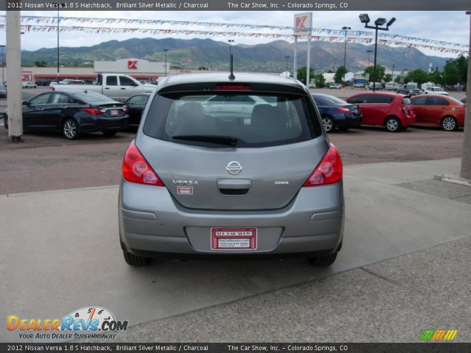 2012 Nissan Versa 1.8 S Hatchback Brilliant Silver Metallic / Charcoal Photo #4