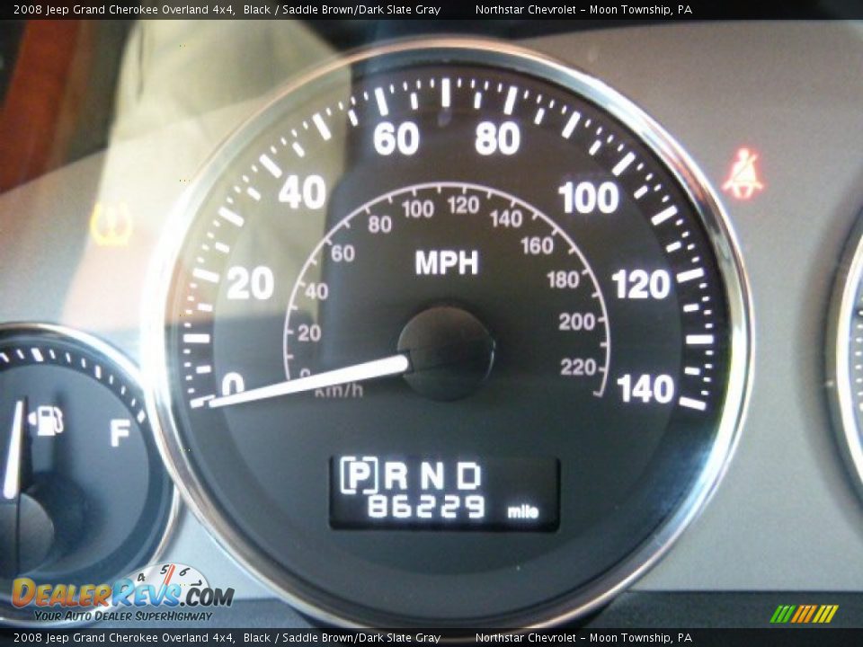 2008 Jeep Grand Cherokee Overland 4x4 Black / Saddle Brown/Dark Slate Gray Photo #14