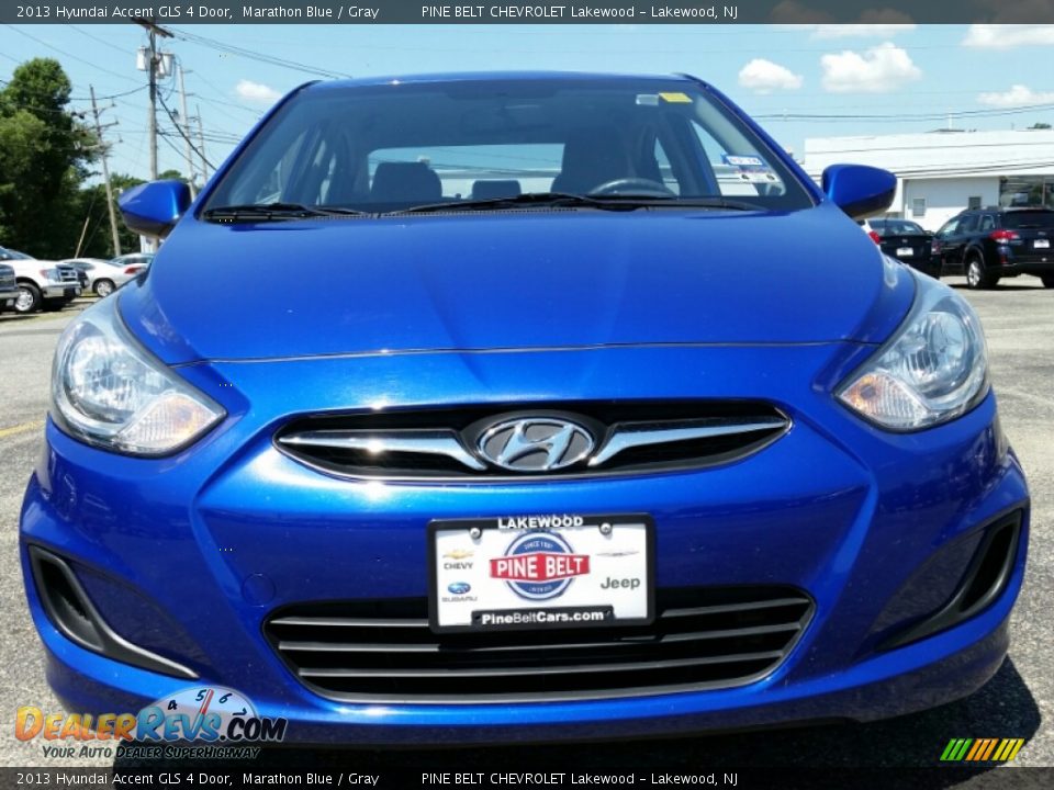 2013 Hyundai Accent GLS 4 Door Marathon Blue / Gray Photo #2