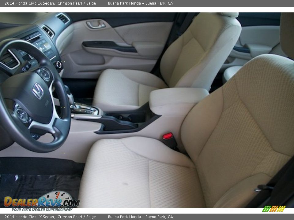 2014 Honda Civic LX Sedan Crimson Pearl / Beige Photo #3