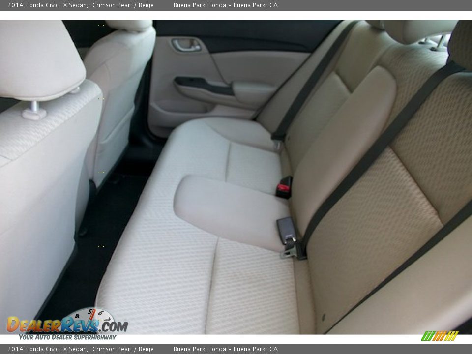 2014 Honda Civic LX Sedan Crimson Pearl / Beige Photo #4