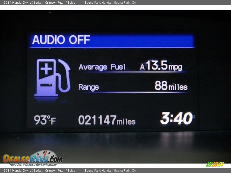 2014 Honda Civic LX Sedan Crimson Pearl / Beige Photo #6