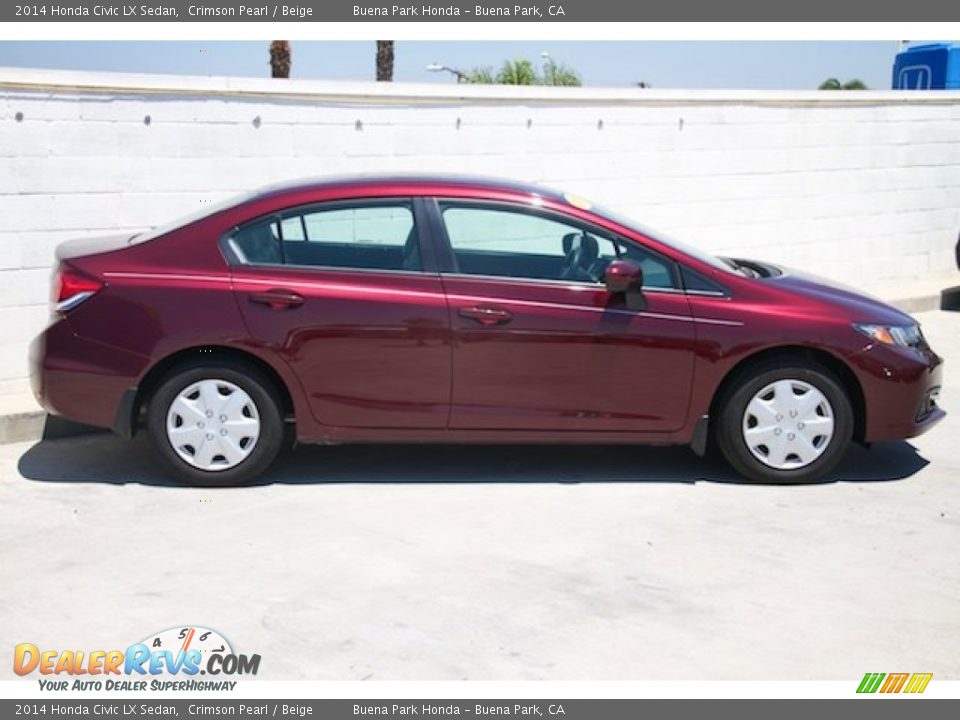 2014 Honda Civic LX Sedan Crimson Pearl / Beige Photo #8