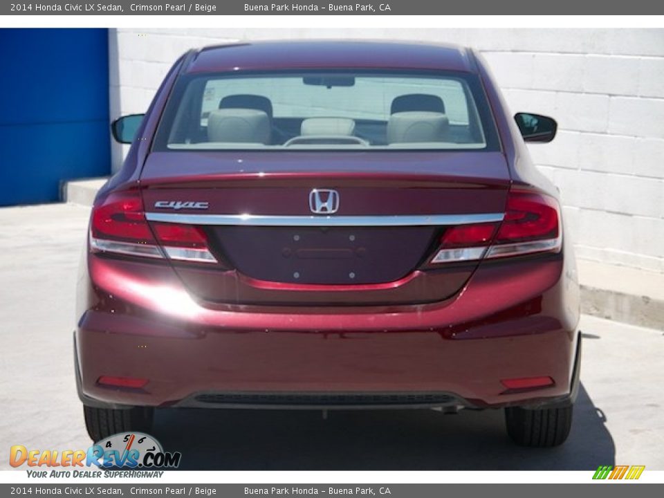 2014 Honda Civic LX Sedan Crimson Pearl / Beige Photo #9