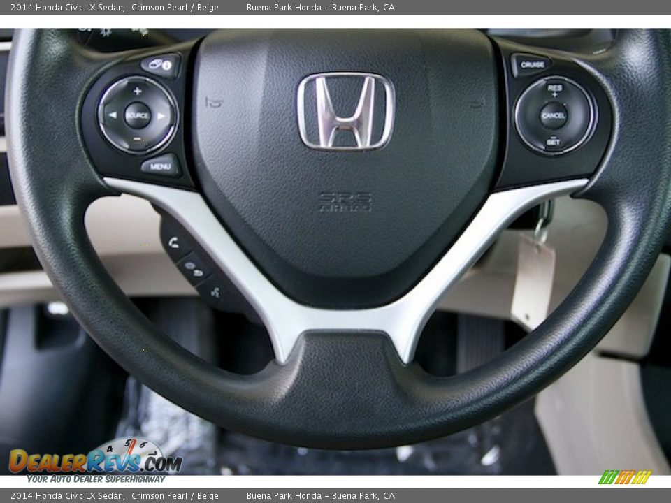 2014 Honda Civic LX Sedan Crimson Pearl / Beige Photo #11