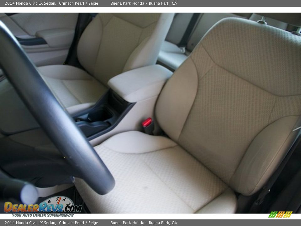 2014 Honda Civic LX Sedan Crimson Pearl / Beige Photo #12