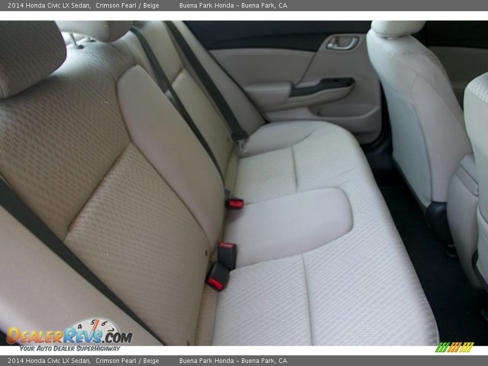 2014 Honda Civic LX Sedan Crimson Pearl / Beige Photo #14