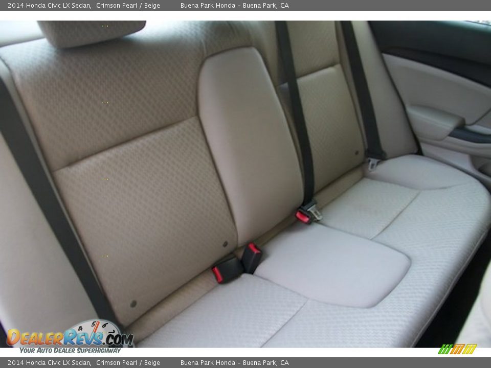 2014 Honda Civic LX Sedan Crimson Pearl / Beige Photo #15