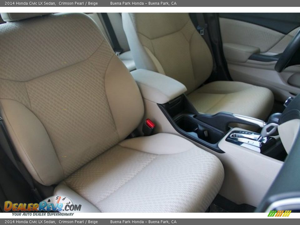 2014 Honda Civic LX Sedan Crimson Pearl / Beige Photo #17
