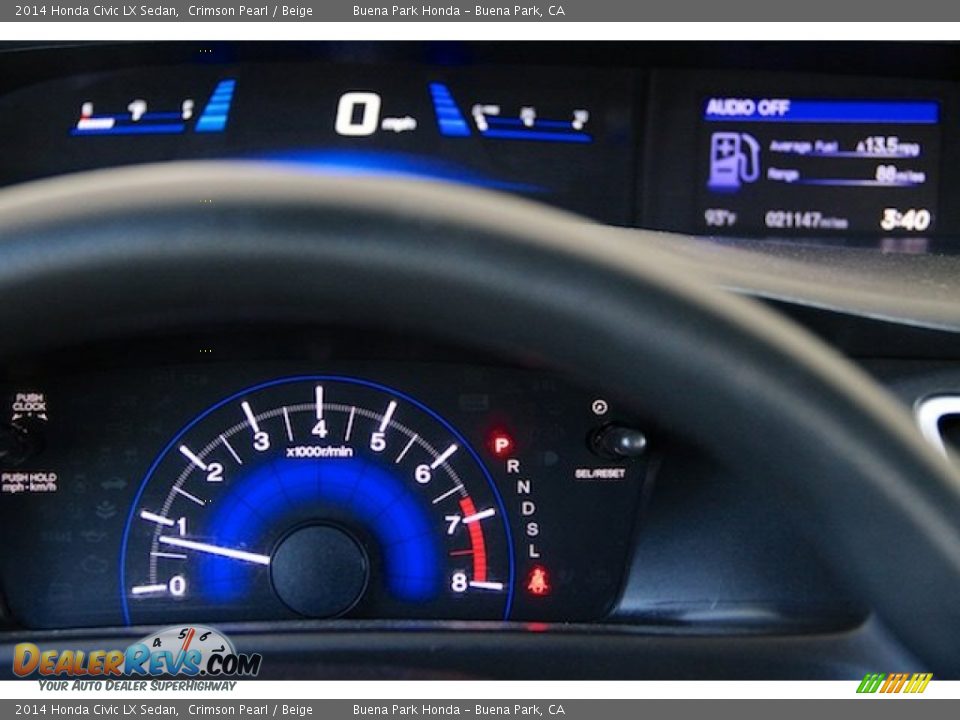 2014 Honda Civic LX Sedan Crimson Pearl / Beige Photo #19