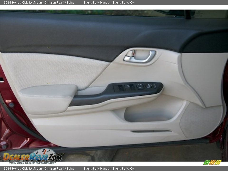 2014 Honda Civic LX Sedan Crimson Pearl / Beige Photo #20