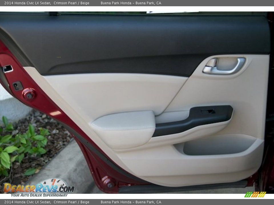2014 Honda Civic LX Sedan Crimson Pearl / Beige Photo #21