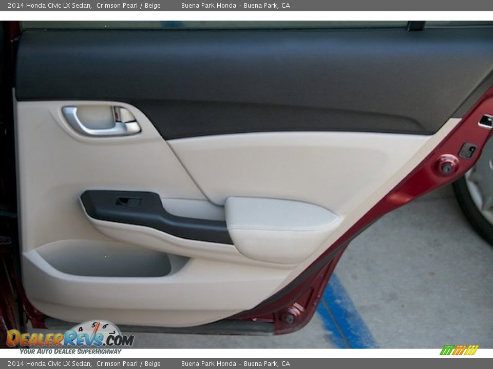 2014 Honda Civic LX Sedan Crimson Pearl / Beige Photo #22