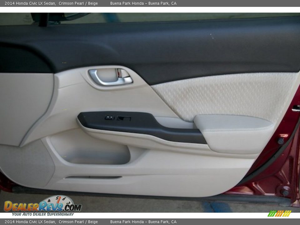 2014 Honda Civic LX Sedan Crimson Pearl / Beige Photo #23