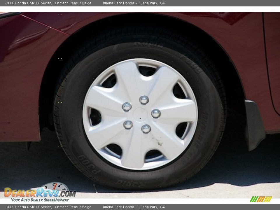 2014 Honda Civic LX Sedan Crimson Pearl / Beige Photo #25