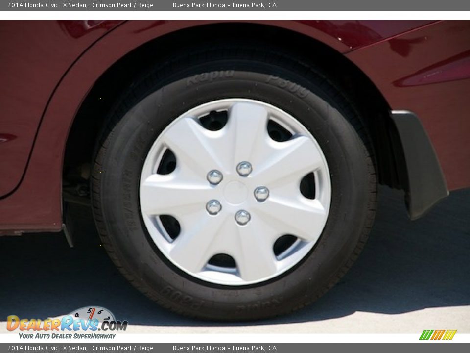 2014 Honda Civic LX Sedan Crimson Pearl / Beige Photo #26
