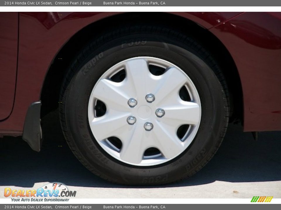 2014 Honda Civic LX Sedan Crimson Pearl / Beige Photo #27