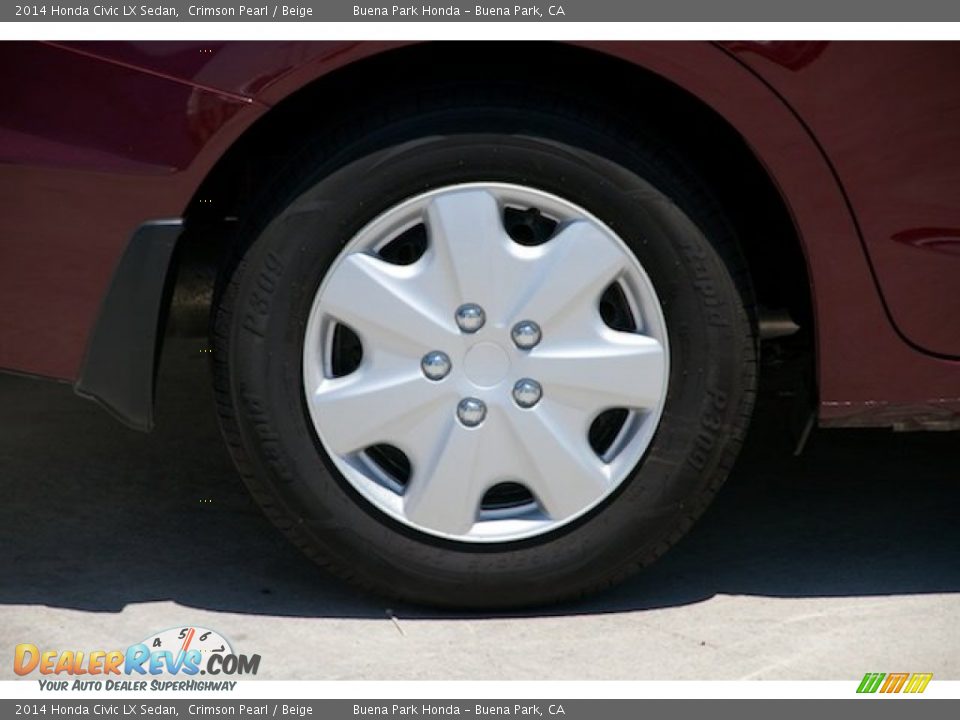 2014 Honda Civic LX Sedan Crimson Pearl / Beige Photo #28