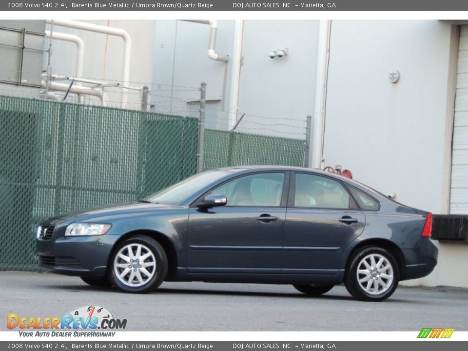 2008 Volvo S40 2.4i Barents Blue Metallic / Umbra Brown/Quartz Beige Photo #3