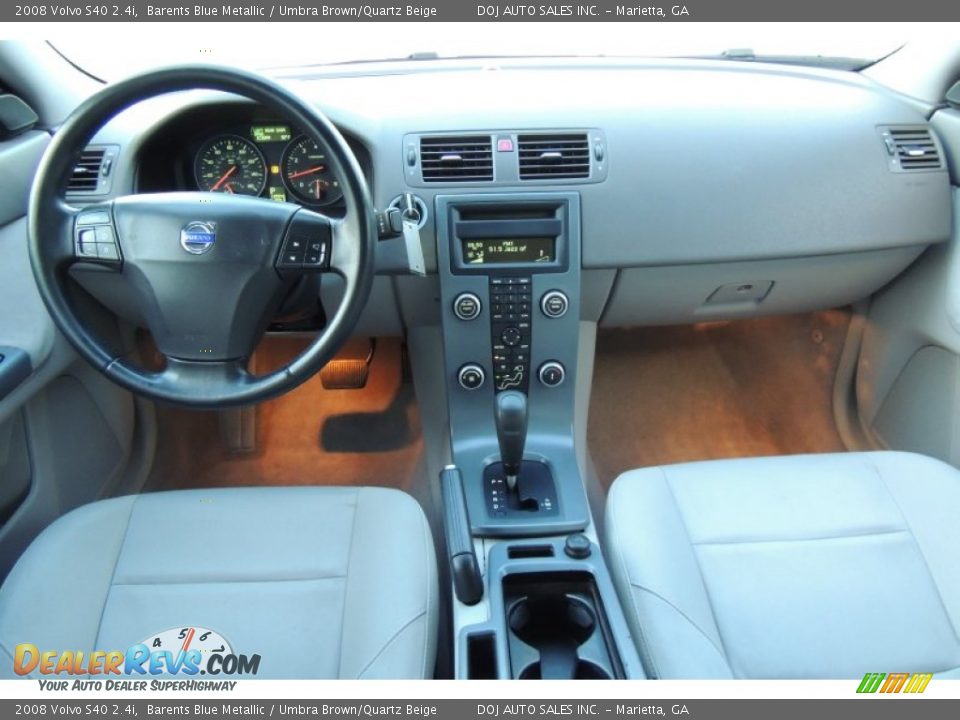 2008 Volvo S40 2.4i Barents Blue Metallic / Umbra Brown/Quartz Beige Photo #10