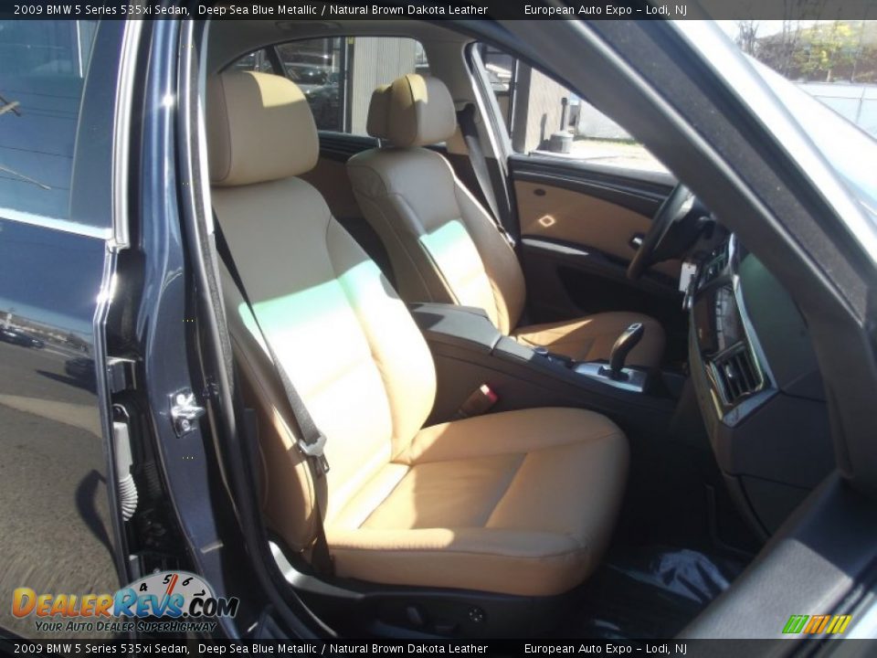 2009 BMW 5 Series 535xi Sedan Deep Sea Blue Metallic / Natural Brown Dakota Leather Photo #6