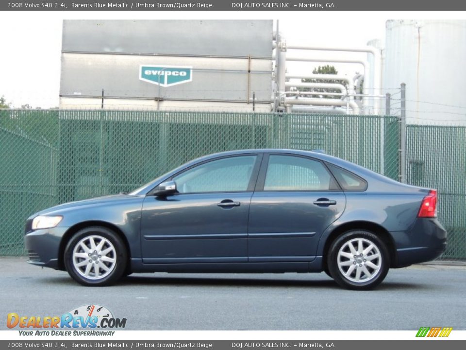 2008 Volvo S40 2.4i Barents Blue Metallic / Umbra Brown/Quartz Beige Photo #11