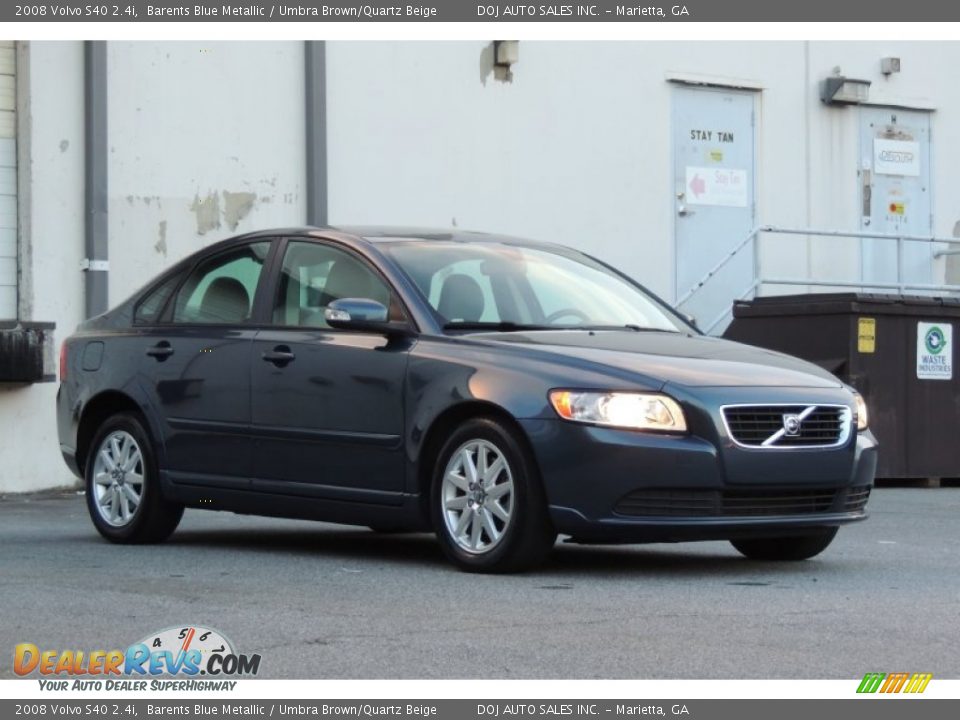 2008 Volvo S40 2.4i Barents Blue Metallic / Umbra Brown/Quartz Beige Photo #13