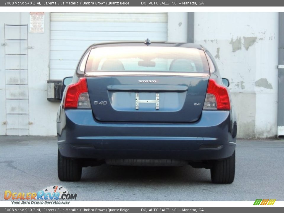 2008 Volvo S40 2.4i Barents Blue Metallic / Umbra Brown/Quartz Beige Photo #15