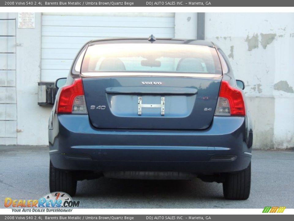 2008 Volvo S40 2.4i Barents Blue Metallic / Umbra Brown/Quartz Beige Photo #16