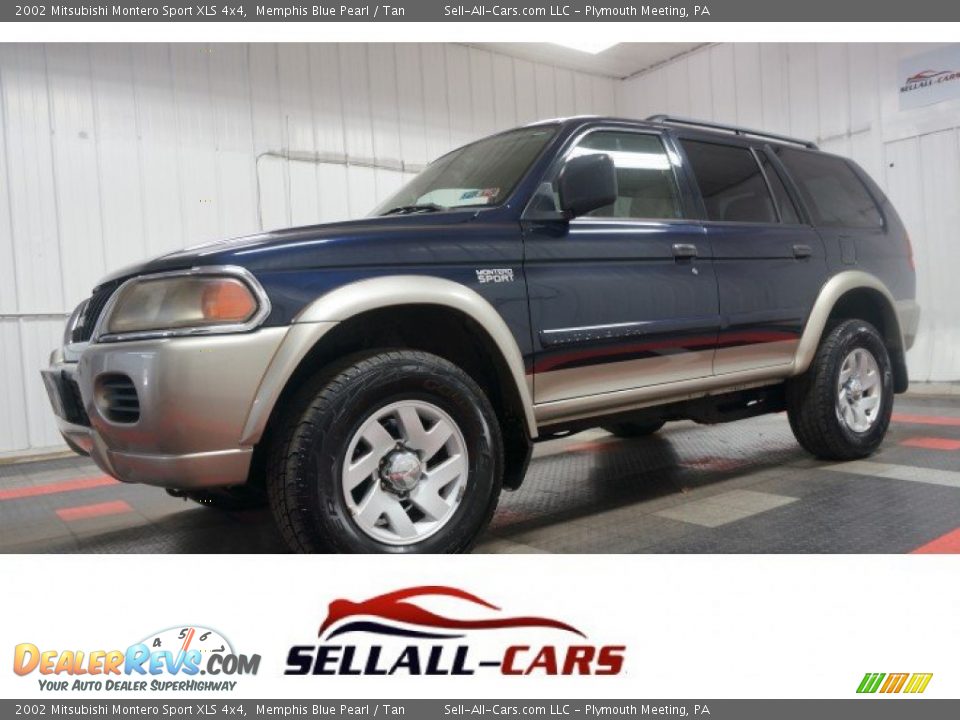 2002 Mitsubishi Montero Sport XLS 4x4 Memphis Blue Pearl / Tan Photo #1