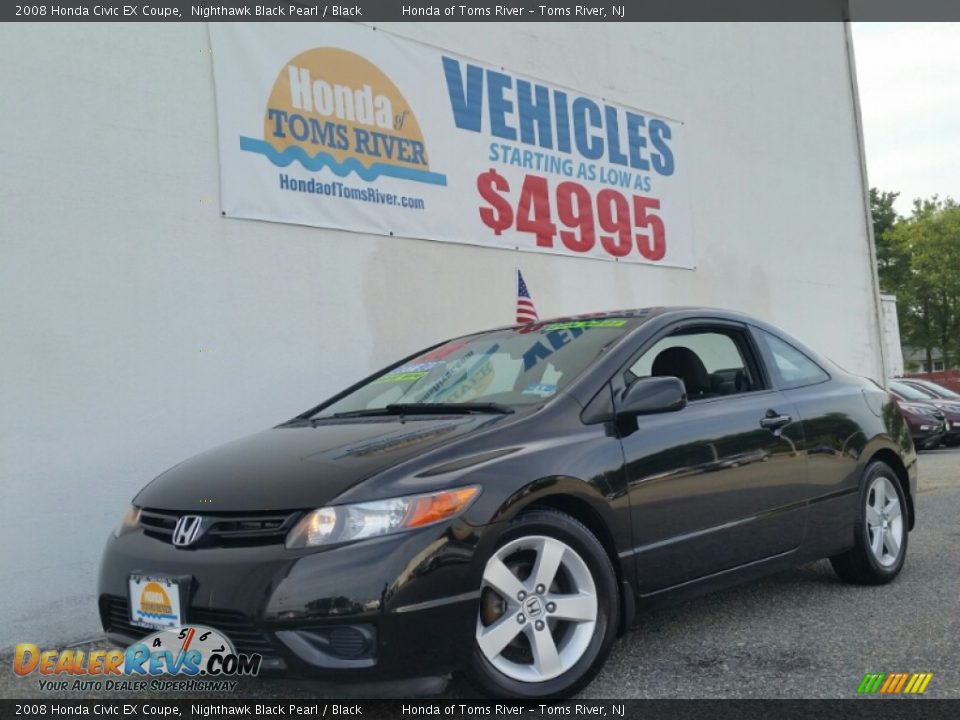 2008 Honda Civic EX Coupe Nighthawk Black Pearl / Black Photo #1