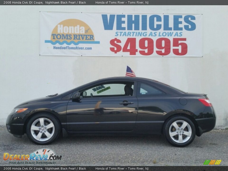 2008 Honda Civic EX Coupe Nighthawk Black Pearl / Black Photo #3