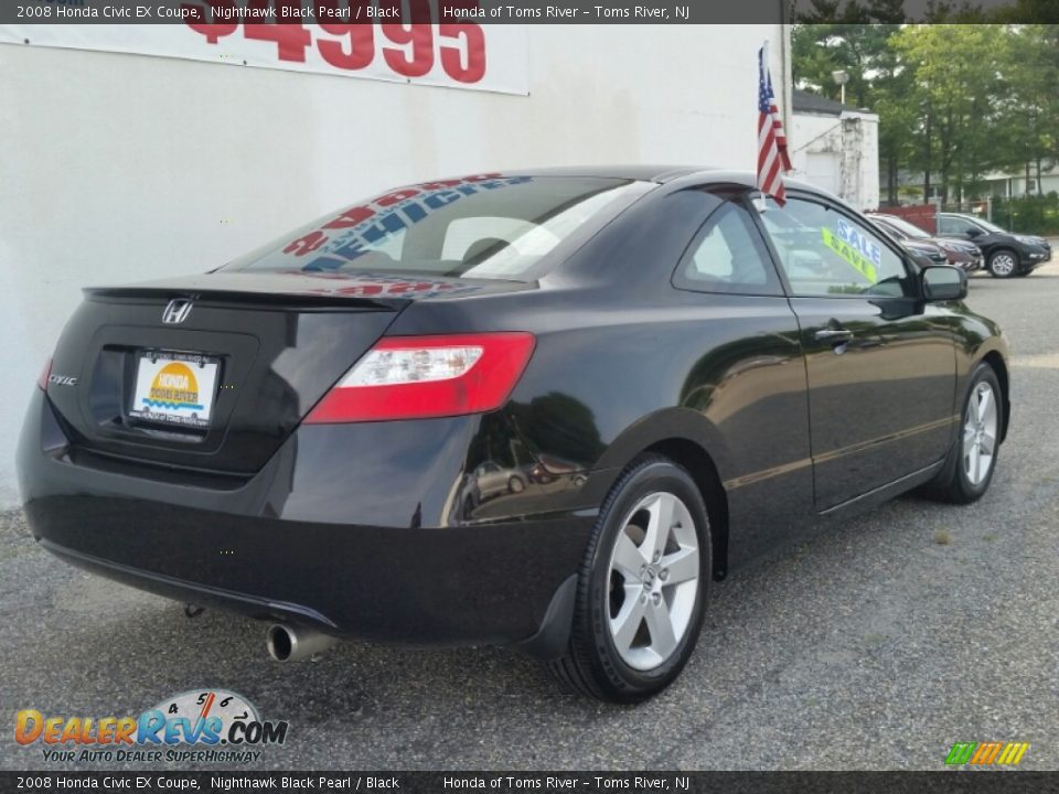 2008 Honda Civic EX Coupe Nighthawk Black Pearl / Black Photo #7