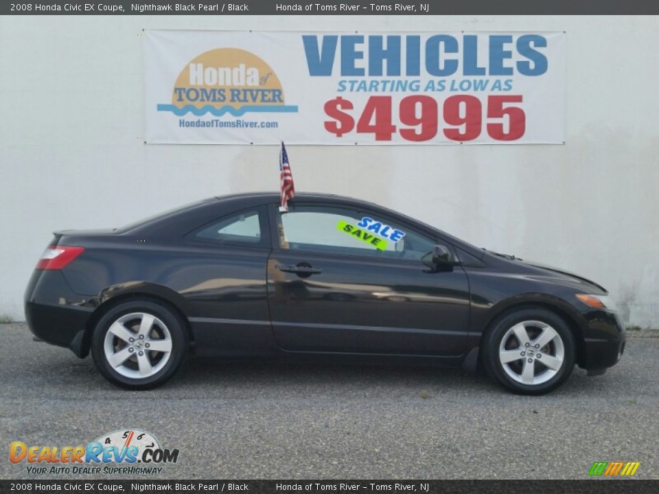 2008 Honda Civic EX Coupe Nighthawk Black Pearl / Black Photo #8