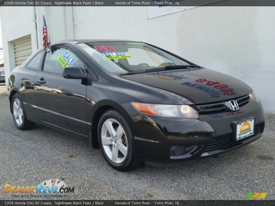 2008 Honda Civic EX Coupe Nighthawk Black Pearl / Black Photo #9