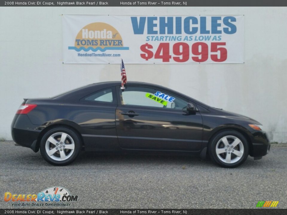 2008 Honda Civic EX Coupe Nighthawk Black Pearl / Black Photo #10
