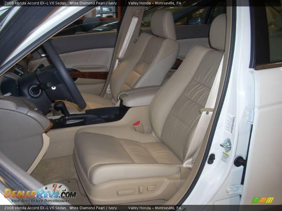 2008 Honda Accord EX-L V6 Sedan White Diamond Pearl / Ivory Photo #7