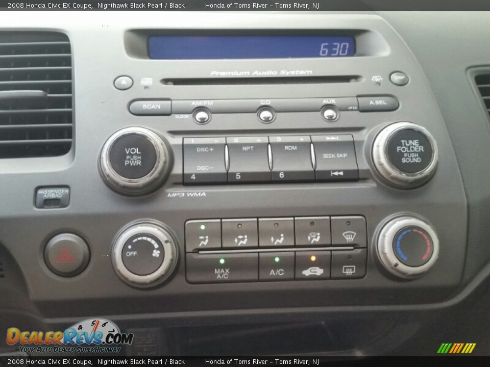 2008 Honda Civic EX Coupe Nighthawk Black Pearl / Black Photo #17