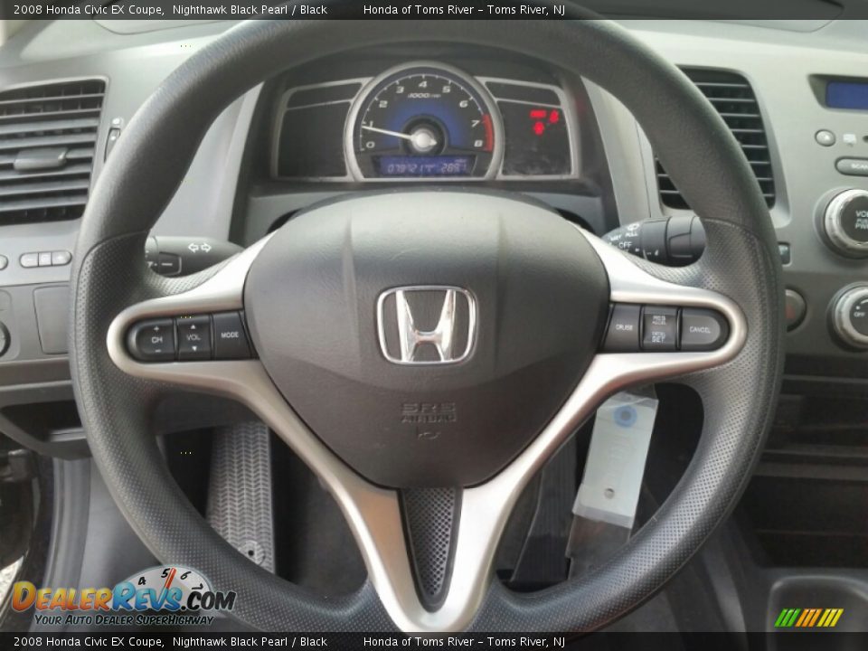 2008 Honda Civic EX Coupe Nighthawk Black Pearl / Black Photo #18