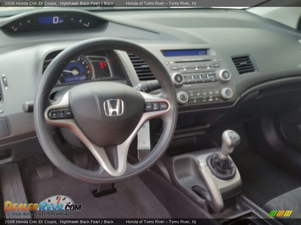 2008 Honda Civic EX Coupe Nighthawk Black Pearl / Black Photo #19