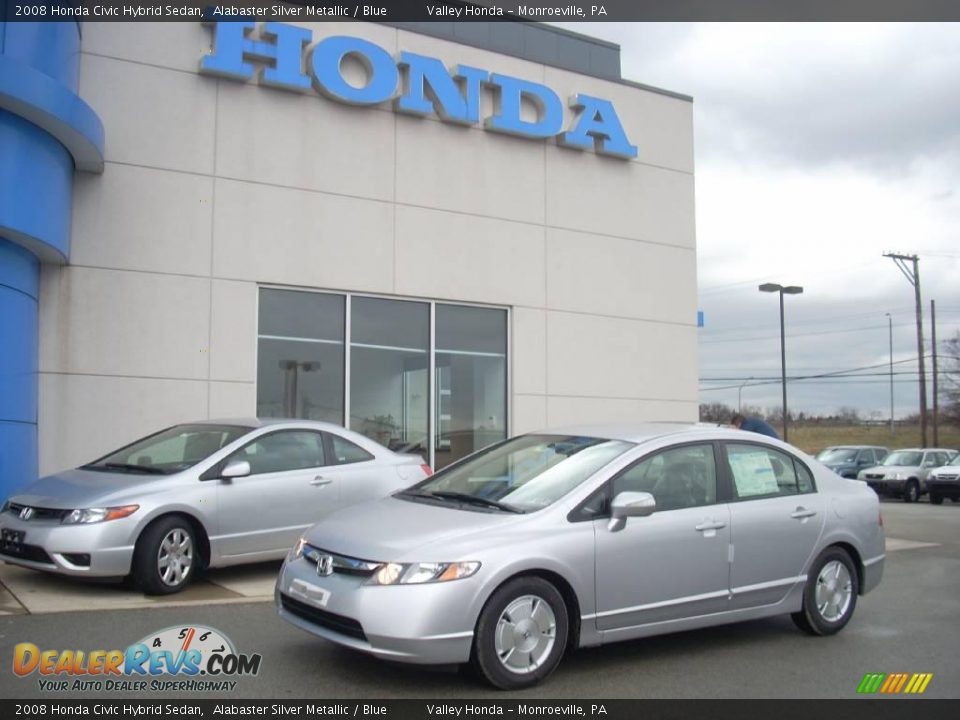 2008 Honda Civic Hybrid Sedan Alabaster Silver Metallic / Blue Photo #1