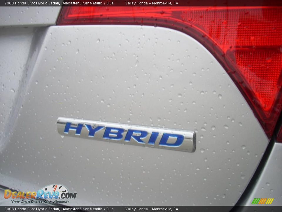 2008 Honda Civic Hybrid Sedan Alabaster Silver Metallic / Blue Photo #6
