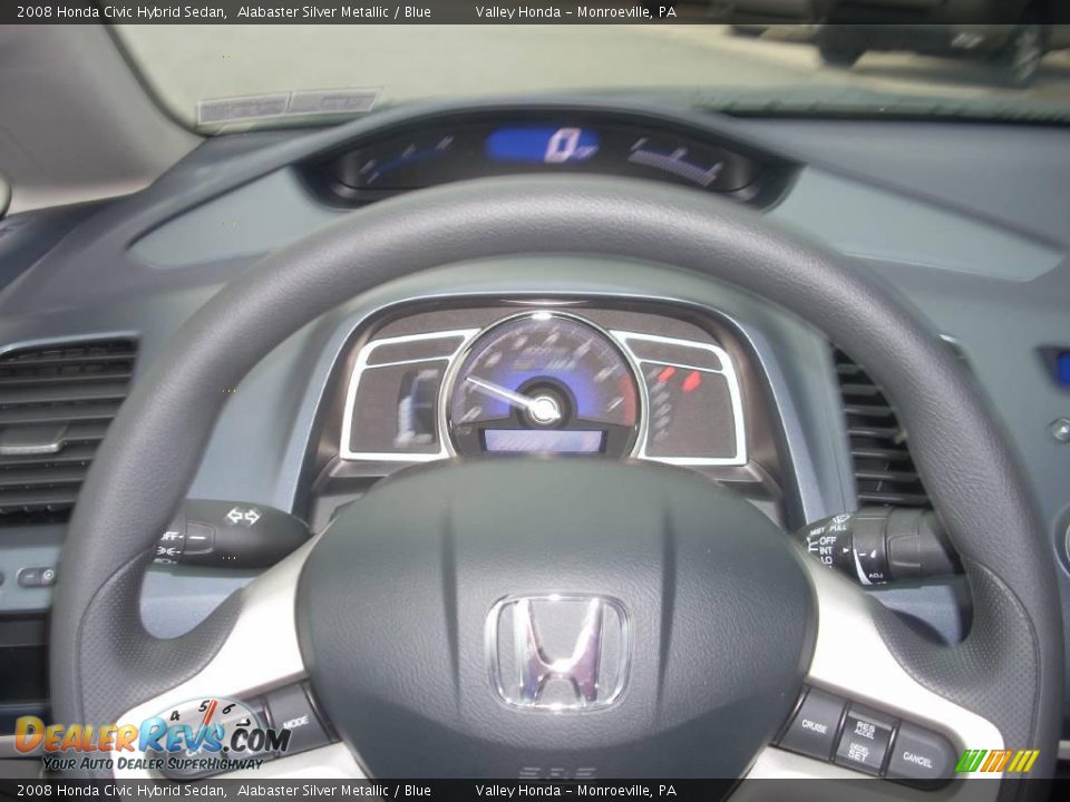 2008 Honda Civic Hybrid Sedan Alabaster Silver Metallic / Blue Photo #8